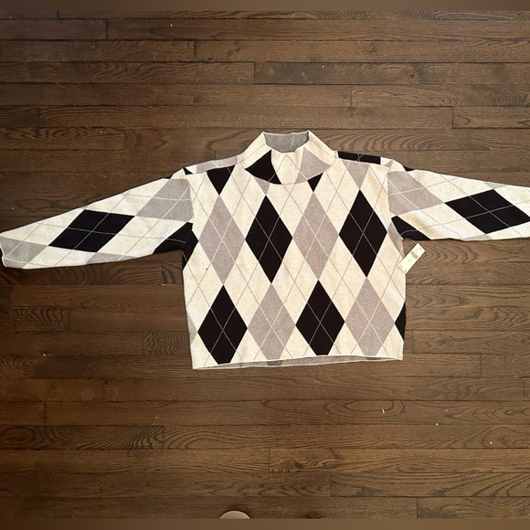 NWT Maeve XS Mock Neck Black and white sweater - Picture 2 of 9